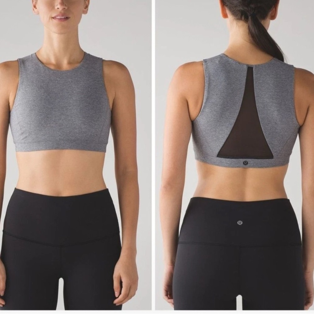 Lululemon shortstop bra -heathered skate lulu fanatic Sports Bra